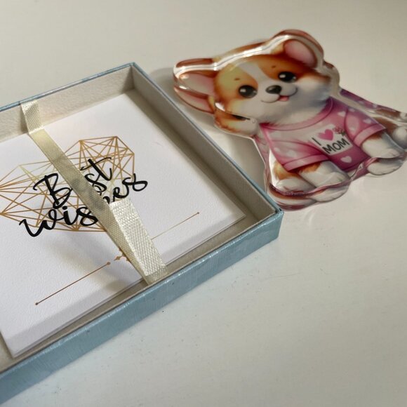 Corgi “I ❤️ Mom” Gift + Greeting Box Set - Picture 3 of 12